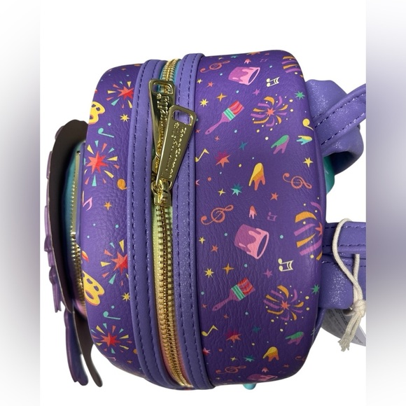 LOUNGEFLY NWT 2025 Figment Disney Epcot Festival of the Arts Mini Backpack Bag - Picture 7 of 7